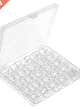 125 Pieces Clear Plastic Sewing Machine Bobbins with 5 Stora