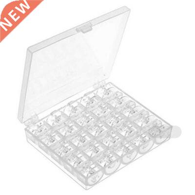 125 Pieces Clear Plastic Sewing Machine Bobbins with 5 Stora