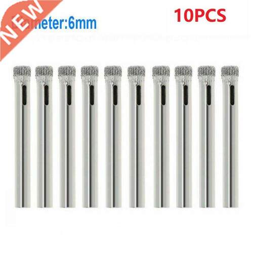 10Pcs 6mm Diamond Coated Drill Bit Marble Tile Ceramic Glass