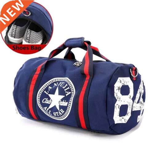 Gym Bags Men Sports Fitness Pack Cylinder One Shoulder Sport