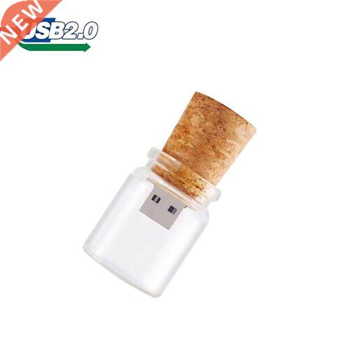 USB 2.0 Glass drift bottle with Cork USB 2.0 Flash Drive gla