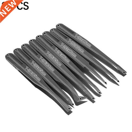 8 PCS Electronic Tweezers Anti-Static Anti Magnetic Caron F