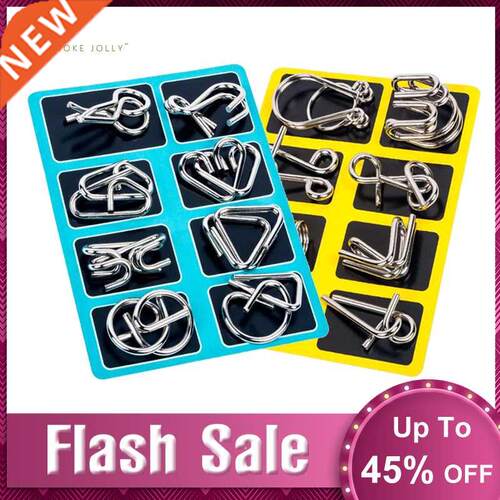 8PCS/Set Materials Metal Montessori Puzzle Wire IQ Mind Brai