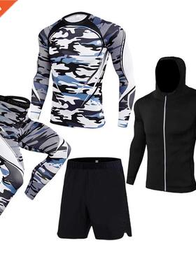 Top 4-Piece Set Gym Men's Running Fitness Sportswear Athleti