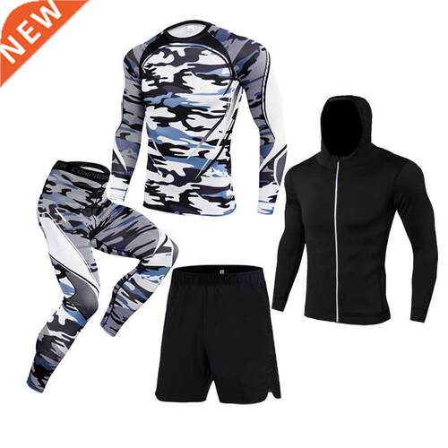 Top 4-Piece Set Gym Men's Running Fitness Sportswear Athleti