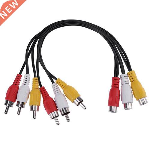 30cm 3 RCA Female Jack to 6 RCA Male Splitter Audio Video AV