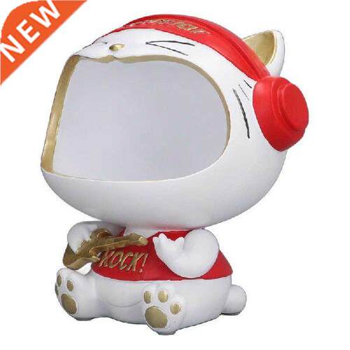 Animal Sculpture Entrance Key Storage Box Resin Lucky Cat