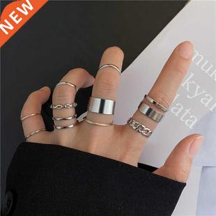 Bohemian Gold Cross Wide Rings Set For Women Girls Simple Ch