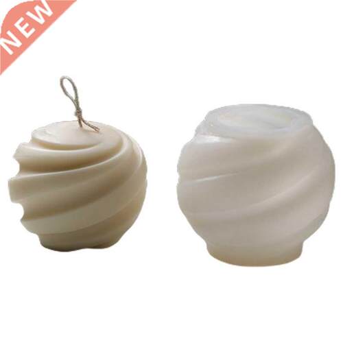 H4GD 3D Round Spiral Candle Making Silicone Mold