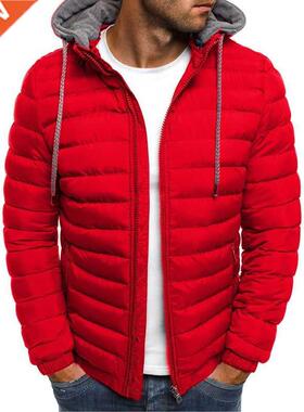 Winter Cotton Men's Down Jacket Hooded Long Sleeve Cardigan