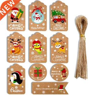 100Pc Merry Christmas Kraft Paper Tags DIY Handmade Gift