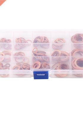 150pcs Copper Washers Flat Sealing Gaskets Assortment Set Ki