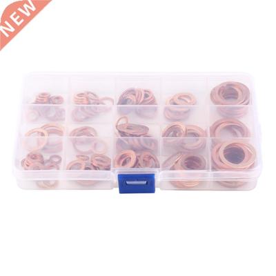 150pcs Copper Washers Flat Sealing Gaskets Assortment Set Ki