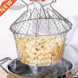 Multifunction Fdable Steam Rinse Strain Fry French Chef Ba