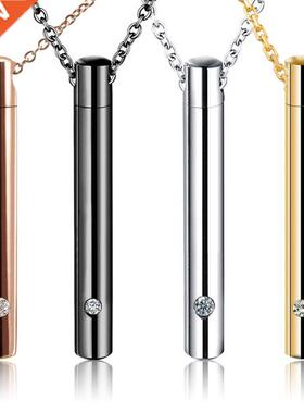Cylnder Pet Crematon Urns Necklace Stanless Steel Ash