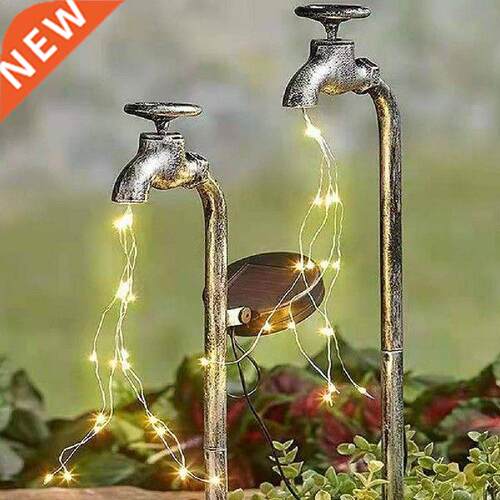 Shower Light Solar Garden Outdoor Faucet Shape Plug-in Lamp