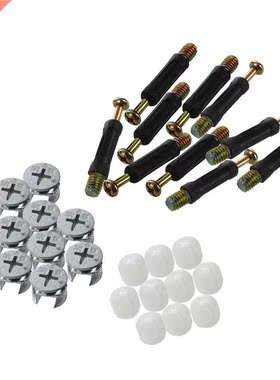 10 Sets Side Connecting 15 x 12mm Cam Fitting Dowel Pre-inse