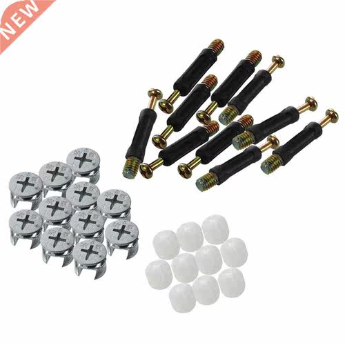 10 Sets Side Connecting 15 x 12mm Cam Fitting Dowel Pre-inse