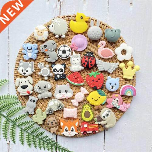 10pcs Cartoon Silicone Bead Baby Chewing Pendant Accessories