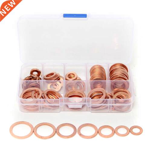 120 Pieces Waers Solid Copper Gaskets Sump Plug Assorted
