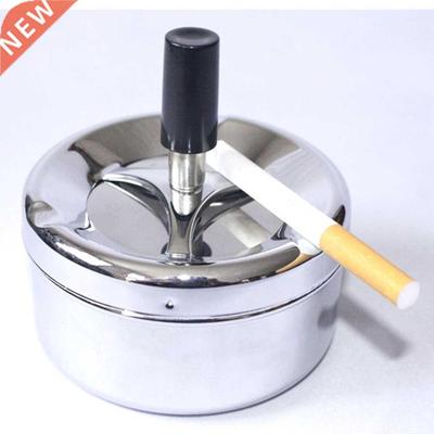 Portable Round Spinning Ashtray Cigarette Ash Stainless Stee