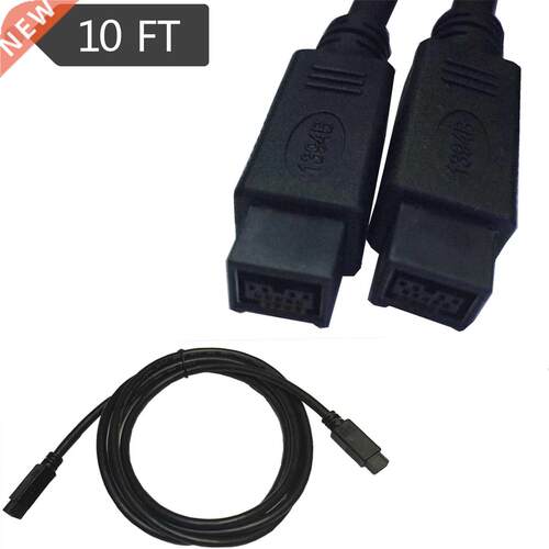 Black IEEE 194 Firewire 800 to Firewire 800 Cable, 9 Pin/9P