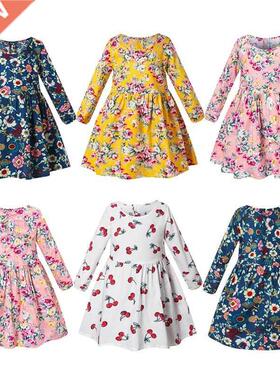Spring Autumn Children Dresses for Girls Long Sleeve Cotton