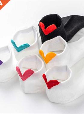 6 Pairs Women Socks Harajuku Female Cotton Ankle Socks White