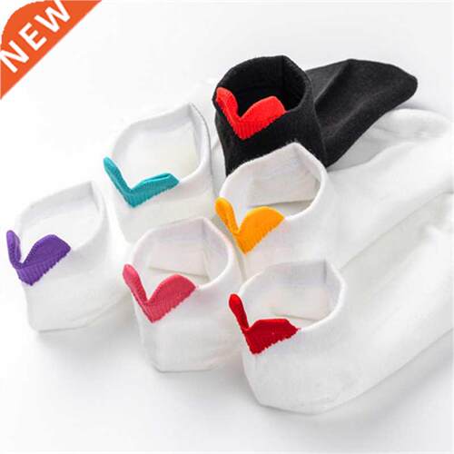 6 Pairs Women Socks Harajuku Female Cotton Ankle Socks White