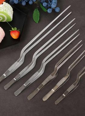1Pc 14cm Stainless Steel Tweezer Plating Chef Food Tweezer B