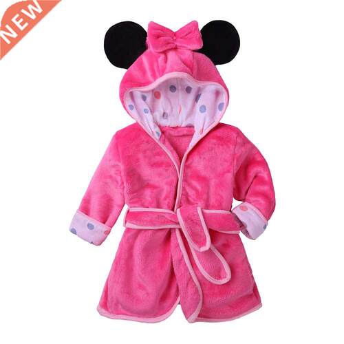 Catoon Bathobe Fo Childen Flannel Long Sleeve Hooded Kid