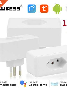 5pcs Aubess Tuya WiFi Smart Plug 10A Brazil Standard Smart