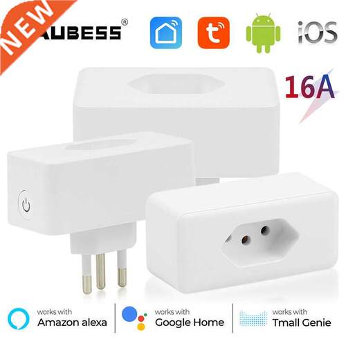 5pcs Aubess Tuya WiFi Smart Plug 10A Brazil Standard Smart