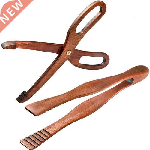 2 Packs Toaster Tongs Reusable Wood Cooking Tongs Scissor Wo