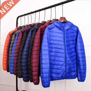 Plus Size 7XL Men Puffer Jacket Autumn Spring Ultra Lightwei
