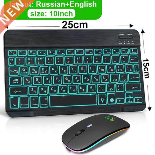 RGB Wireless Keyboard Mouse Combo Russian Spainish