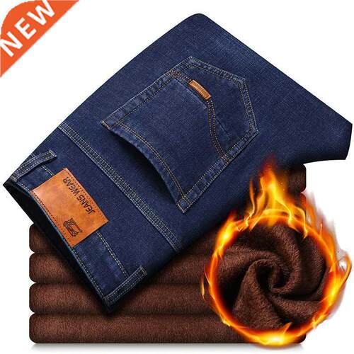 Winter Thermal Warm Flannel Stretch Jeans Mens Winter Qualit