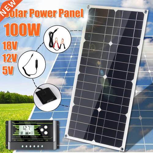 NEW 100W 18V Mono Sar Panel SB 12V/5V DC Monocrystalline F