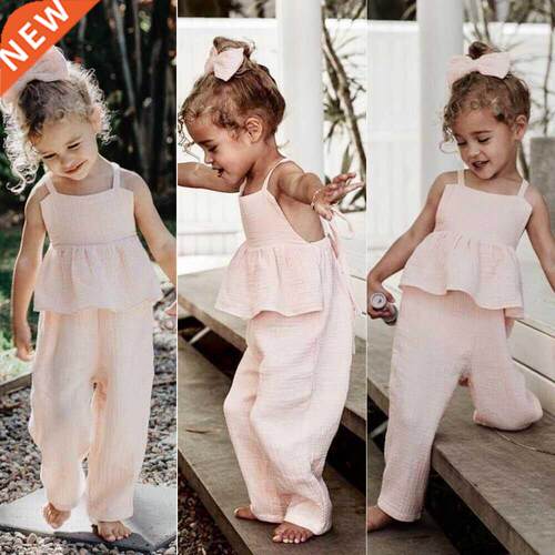 Kids Baby Girls Clothes set Sleeveless Backless Romper T shi