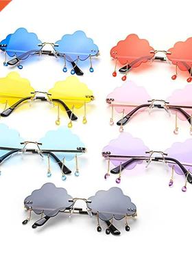 1PC Faion Retro Rimless Sunglasses Women Men Vintage Cloud