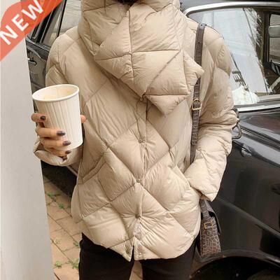 Chaqueta de plumón cálida Coreana de albaricoque para muje