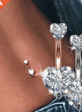 1C Steel Belly Button ings Cystal iecing Navel Heat St