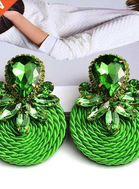 New Design Colorful Crystal Handme Round Earrings High-Qua