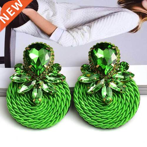 New Design Colorful Crystal Handme Round Earrings High-Qua