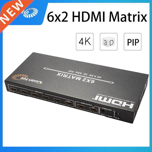 HDMI Matrix 6x2 Switch Splitter 6 in 2 out Optical SPDIF +