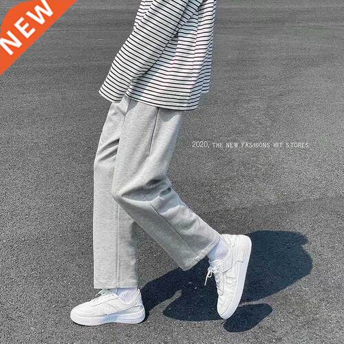 Men Sweatpants Solid Simple Wide Straight Plus Size 3XL High