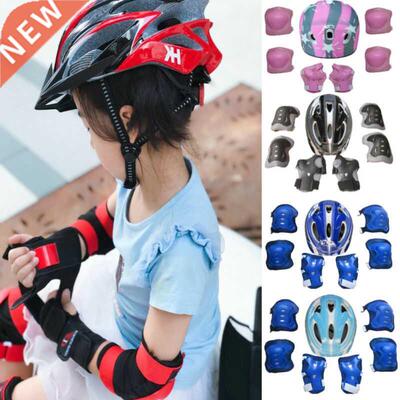 7Pcs/set Kids Boy Girl Safety Helmet Knee Elbow Pad Sets Chi