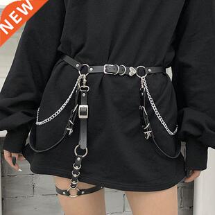 Women Skirt Belt Female Pu Leather Hip Hop Rock Nightclub Se