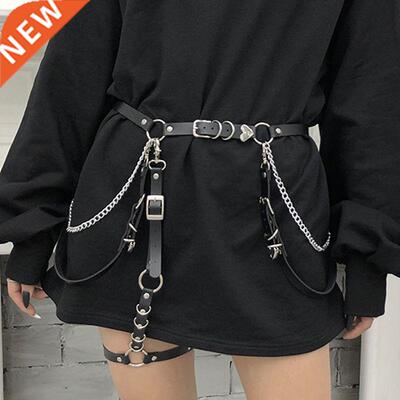 Women Skirt Belt Female Pu Leather Hip Hop Rock Nightclub Se