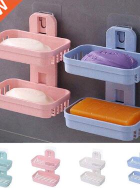 Kitchen Bathroom Organizer Shower Wall Shelf Soap Box Dish
